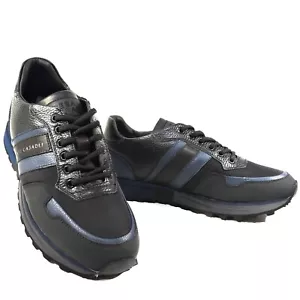 CASADEI 🇮🇹 MEN'S BLACK SOFT LEATHER COMFORT SNEAKERS - Picture 1 of 8