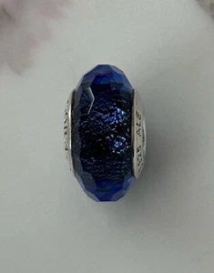 Pandora Moments Charm Blau Facettiertes Muranoglas Retired Neu ohne Etikett - Bild 1 von 5