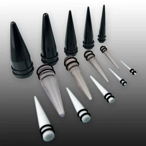 Acryl Dehnstab Expander bis 24mm Taper Dehnungsstab schwarz weiss Dehnstäbe - Bild 1 von 4