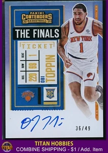 2020-21 Panini Contenders The Finals Ticket Autograph #27 Obi Toppin AUTO RC /49 - Picture 1 of 2