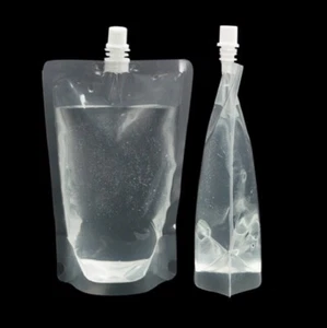 Stand Up Reusable 500ml Plastic Drink Pouch Bag Booze Bottle Travel Festival - Picture 1 of 11