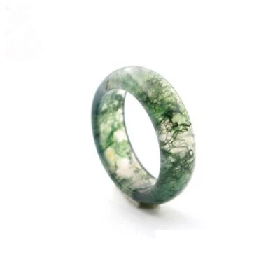 Natural Water Grass Agate Ring Moss Agate  Ring Lovers men women Rings - Image 1 of 4