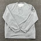 Alo Yoga Shirt Men Xl Grey Long Sleeve Thermal Waffle Knit Henley Cotton Stretch