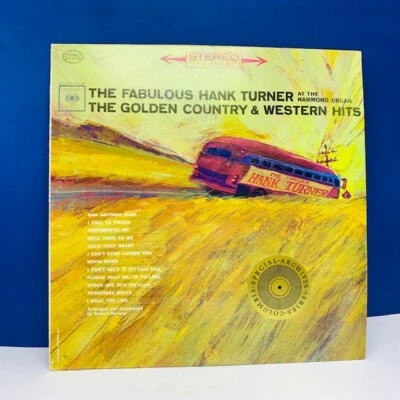Record vinyl 33 RPM album in cover sleeve vtg Lp 12" Fabulous Hank Turner hits - Image 1 of 2