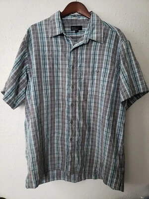 Marc Edward’s Mens Plaid Striped Luxury Elite Edition  Shirt Size Large L Blue - Image 1 of 4