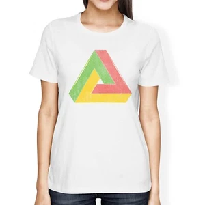 1Tee Damen T-Shirt Loose Fit Penrose Dreieck Geometrisch Bunt - Bild 1 von 15