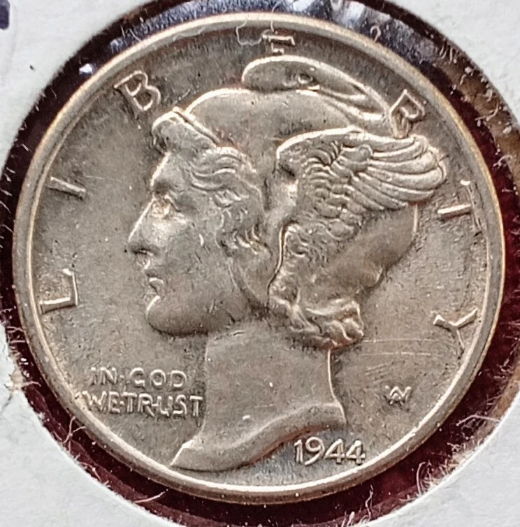 1944-D  Mercury Dime In Beautiful Rare BU Condition. - Image 1 of 4