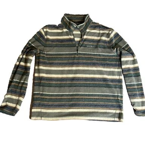 Eddie Bauer Quarter Zip Jacket Mens XL  Multicolor Striped Mock Neck Polyester - Picture 1 of 4