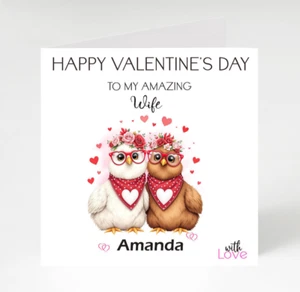 Biglietto San Valentino personalizzato, biglietto San Valentino pollo - Foto 1 di 4