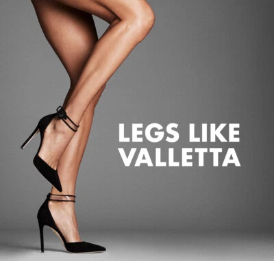 $495 NEW Tamara Mellon VALETTA 105 Pumps Suede Black PVC Heels Straps Shoes 40.5 - Image 1 of 4