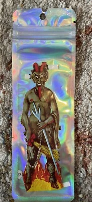 Винтажный Halloween Devil с вилкой штампованный большой 2x6 дюймов в Германии 1930 футов новый из старых запасов - Изображение 1 из 4