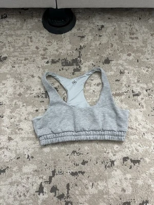 Alo Yoga Scoop Neck Sweatshirt Bra Size Small Heater Grey - Image 1 of 3