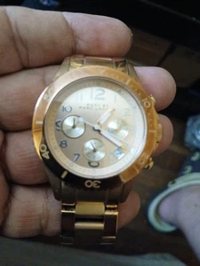Marc by Marc Jacobs Womens Rock Chronograph Watch Rose Gold MBM3156 Need Battery - Picture 1 of 7
