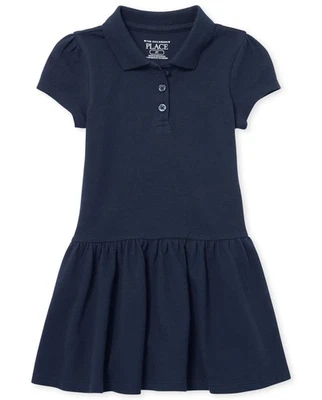 Vestido uniforme escolar polo manga corta bebé niña, marea, 5T EE. UU. Foto 1 de 3