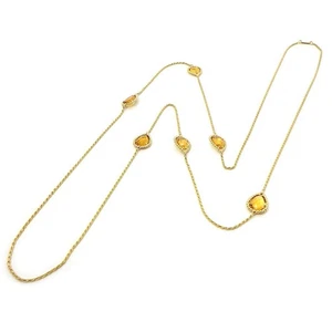 BOUCHERON Collar Largo Serpiente Bohemo 6 Motivos Forma Pera Citrino 750YG - Imagen 1 de 6