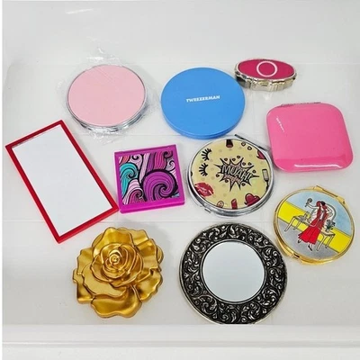 Lot 10 Assorted Compact Mirrors Makeup Pocket Travel Vanity Cosmetic Beauty - Image 1 of 3