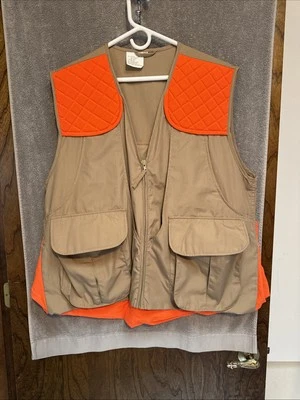 Jaqueta colete de caça vintage Raerviks impermeável laranja bolsos camuflados tamanho grande - Imagem 1 de 4