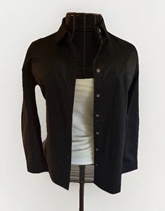 Banana Republic schwarzes Button-Down-Damenhemd TALILORED FIT Größe 14 neu ohne Etikett - Bild 1 von 10