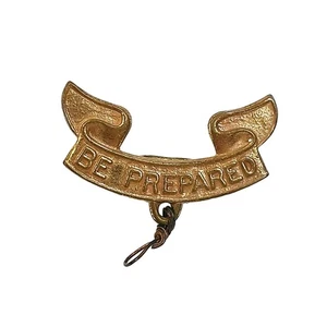 Vtg Boy Scout BSA Gold Tone Be Prepared Badge With Pin PAT 1911 - Picture 1 of 4