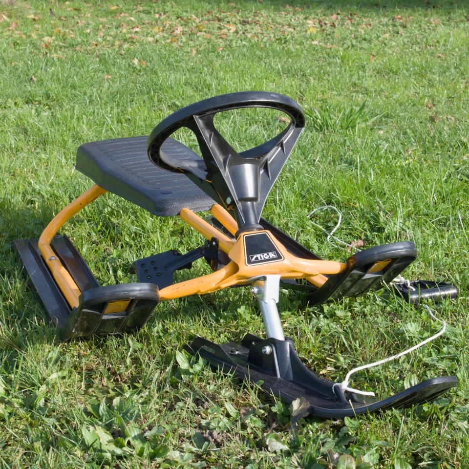 STIGA Snow Racer Classic Lenkschlitten mit Bremse aus 1990er - Lenkrodel Lenkbob - Bild 1 von 4