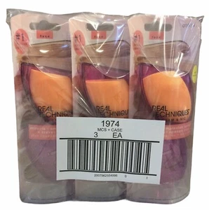 3 Pack Real Techniques 1974 Miracle Complexion Sponge + Travel Sponge Case(6C) - Picture 1 of 1