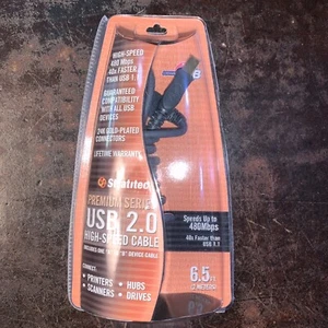 Stratitec USB High-Speed Printer Cable 24K Gold Plated 6.5 Feet USB-A To USB-B - Picture 1 of 5