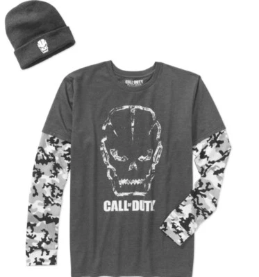 SUN FADED Call Of Duty Camiseta Gorro Combo Para Hombre Talla S Gris Camuflaje Manga Larga Foto 1 de 4