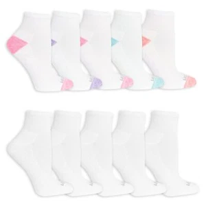 Fruit of the Loom Women Active Sport Ankle Socks 10 Pack White 8-12 - Picture 1 of 3
