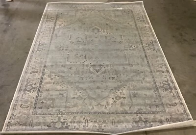 Tapete azul claro 5'-3" x 7'-6" com defeito, preço reduzido 1172671155 VTG114-7660-5 - Imagem 1 de 3