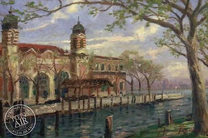 Ellis Island --- New York, Hauptgebäude etc. --- Thomas Kinkade Händler Postkarte - Bild 1 von 2