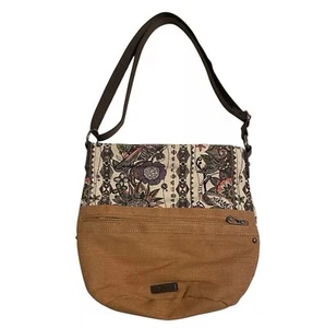 Bolso Bandolera Sakroots Siena Artista Círculo Cubo Suave Correa Ajustable Búho Regalo - Imagen 1 de 10