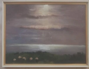 Original Ölgemälde  Sonnenaufgang Nordsee Wolken Impressionismus  Schmuckrahmen - Bild 1 von 20