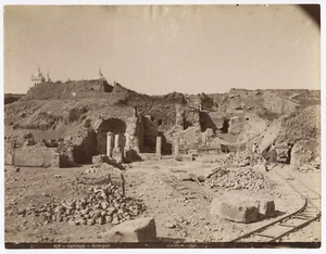 F113 Photographie vintage ancien albumine TUNIS Carthage Nécropole 1880 - Picture 1 of 2