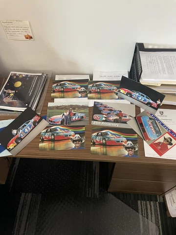 8 VTG Richard & Kyle Petty #43 #42 STP 1980's NASCAR Racing postcard handout Lot Cover