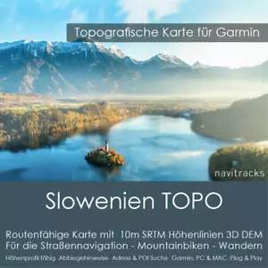 Slowenien Topo Karte 10m Höhenlinien 4GB microSD für Garmin Navi, PC & MAC - Bild 1 von 9