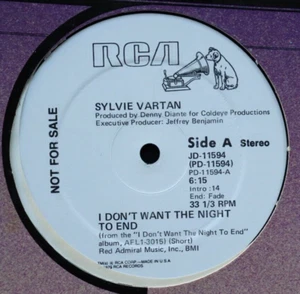 Near Mint SYLVIE VARTAN I Don't Want The Night To End 12" DJ PROMO 1979 - Picture 1 of 4