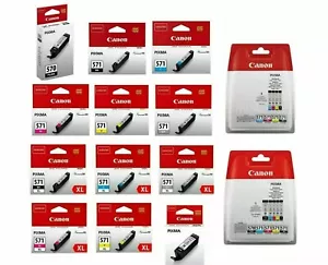 Canon PGI-570/ 570XL PGBK & CLI-571/ 571XL Genuine Ink Cartridges Lot CMYK - Picture 1 of 17