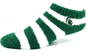 Michigan State Spartans Green & White Fuzzy Youth Sleep Socks  - Picture 1 of 3