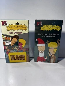1996 Beavis and Butt-Head Do Christmas & Feel Our Pain VHS NEW Sealed MTV - Picture 1 of 11