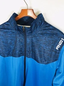AND1 Men’s Blue Color Block Zip-Up Jacket 2XL - Picture 1 of 6