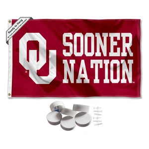 Oklahoma Sooners Sooner Nation Large Logo Tapestry Banner - Picture 1 of 5