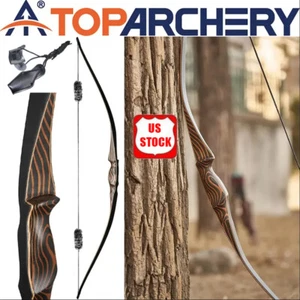 20-70 Traditional Wooden Longbow Handmade Archery Hunting Recurve Bow Right Hand - Picture 1 of 17
