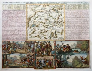 EUROPA KARTE SCHWEIZ ANCIENNE DE LA SUISSE AVEC REMARQUES CHATELAIN 1720 - Picture 1 of 1