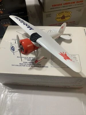 Vintage Mobilgas Collector Series Die Cast Airplane Bank White Stock #35013 NIB - Image 1 of 4