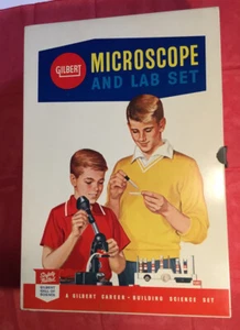 "GILBERT" MICROSCOPE AND LAB SET W/MANUAL 1960 In Original Case Barely Used - Picture 1 of 8
