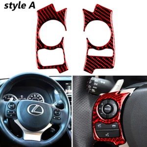 Carbon Fiber Interior Steering Wheel Button Trim Cover For LEXUS IS250 Style A - Picture 1 of 21