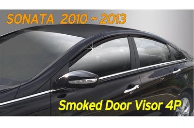 Black Smoked Door Visor Rain Vent Guard Window A117 for Hyundai SONATA 2010~2013 - Image 1 of 4