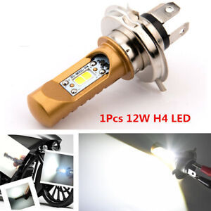 Motorcycle Scooter LED Headlight High Low Beam H4 White 6500K 12W DRL Light Bulb