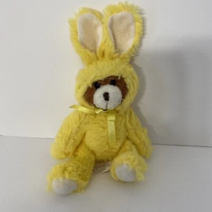 Manley Toys Bear in a Bunny Costume Small 6" Plush Stuffed Toy Easter   - Picture 1 of 5