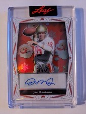 Joe Montana Auto 2023 Leaf Metal Christmas Exclusive Santa Autograph  1/1